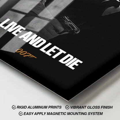 Flex Designs Metal Poster Live and Let Die B&W 11 x 17" Home Goods - Movie 1973 Movie Metal Poster