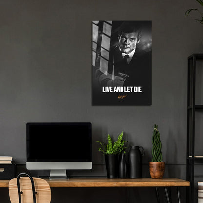 Flex Designs Metal Poster Live and Let Die B&W 5 x 7" Home Goods - Movie 1973 Movie Metal Poster