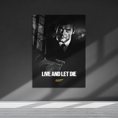 Flex Designs Metal Poster Live and Let Die B&W 5 x 7" Home Goods - Movie 1973 Movie Metal Poster