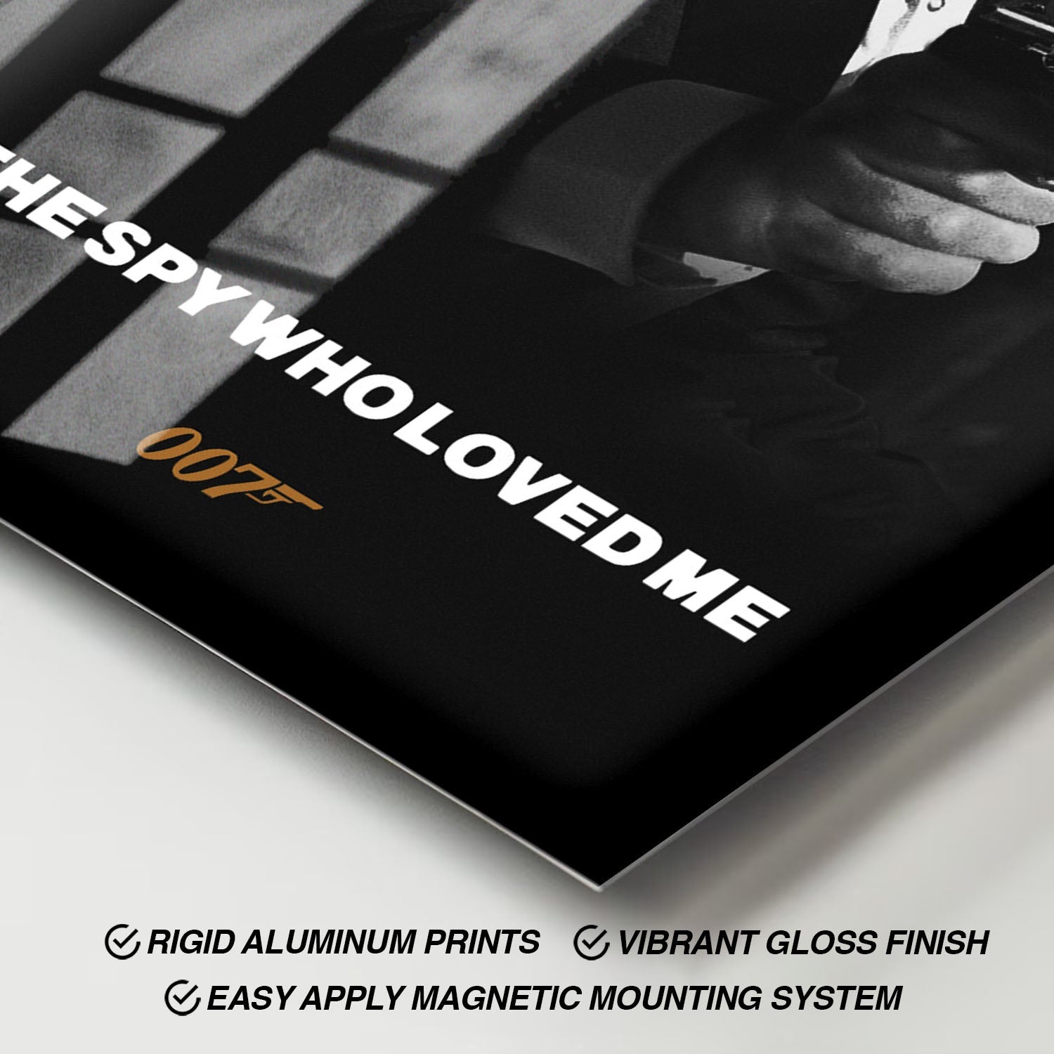 Flex Designs Metal Poster The Spy Who Loved Me B&W 11 x 17" Home Goods - Movie 1977 Movie Metal Poster