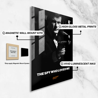 Flex Designs Metal Poster The Spy Who Loved Me B&W 16 x 24" Home Goods - Movie 1977 Movie Metal Poster