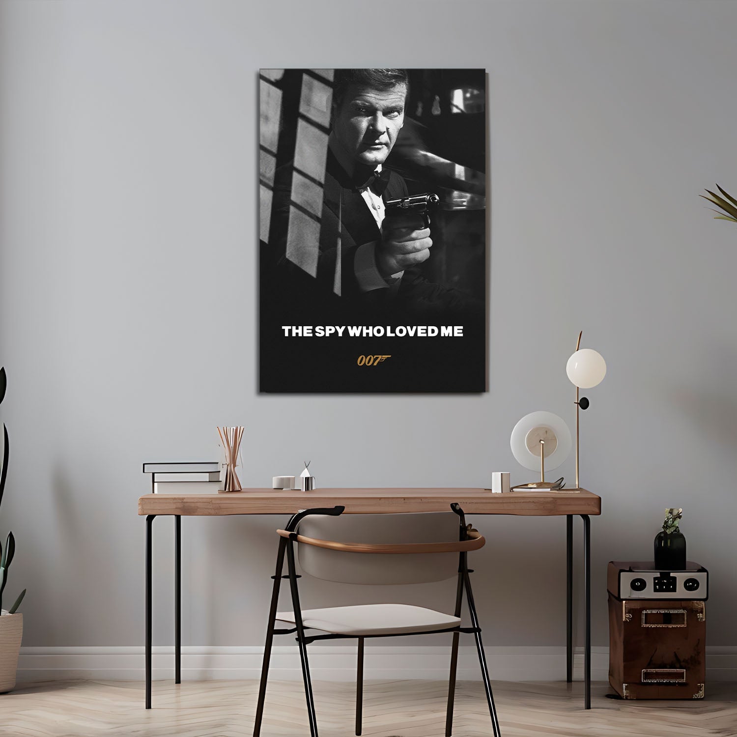 Flex Designs Metal Poster The Spy Who Loved Me B&W 24 x 36" Home Goods - Movie 1977 Movie Metal Poster
