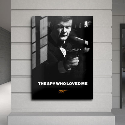 Flex Designs Metal Poster The Spy Who Loved Me B&W 24 x 36" Home Goods - Movie 1977 Movie Metal Poster