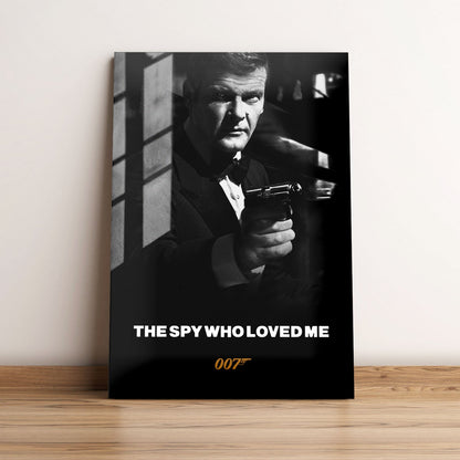 The Spy Who Loved Me B&W Movie Metal Poster