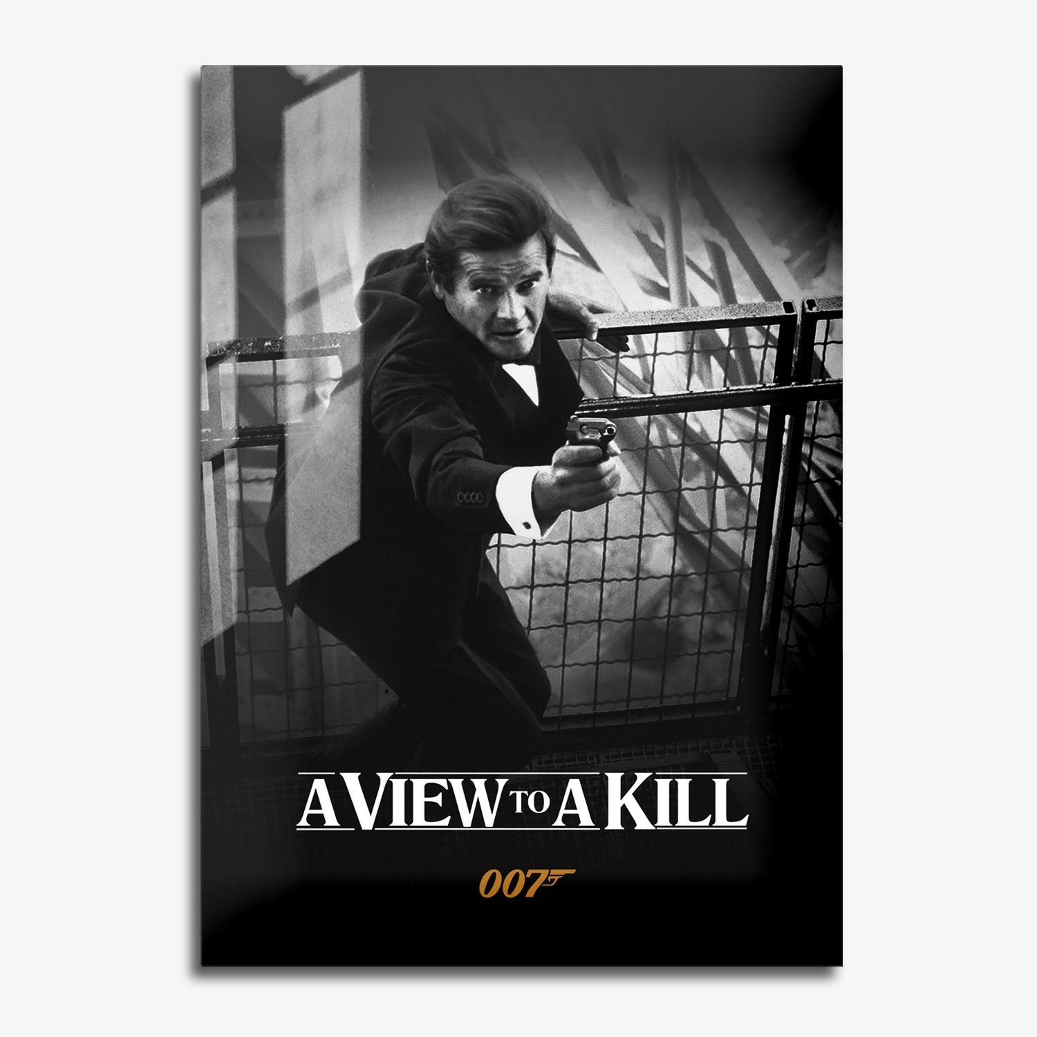 Flex Designs Metal Poster A View to a Kill B&W 11 x 17" Home Goods - Movie 1985 Movie Metal Poster