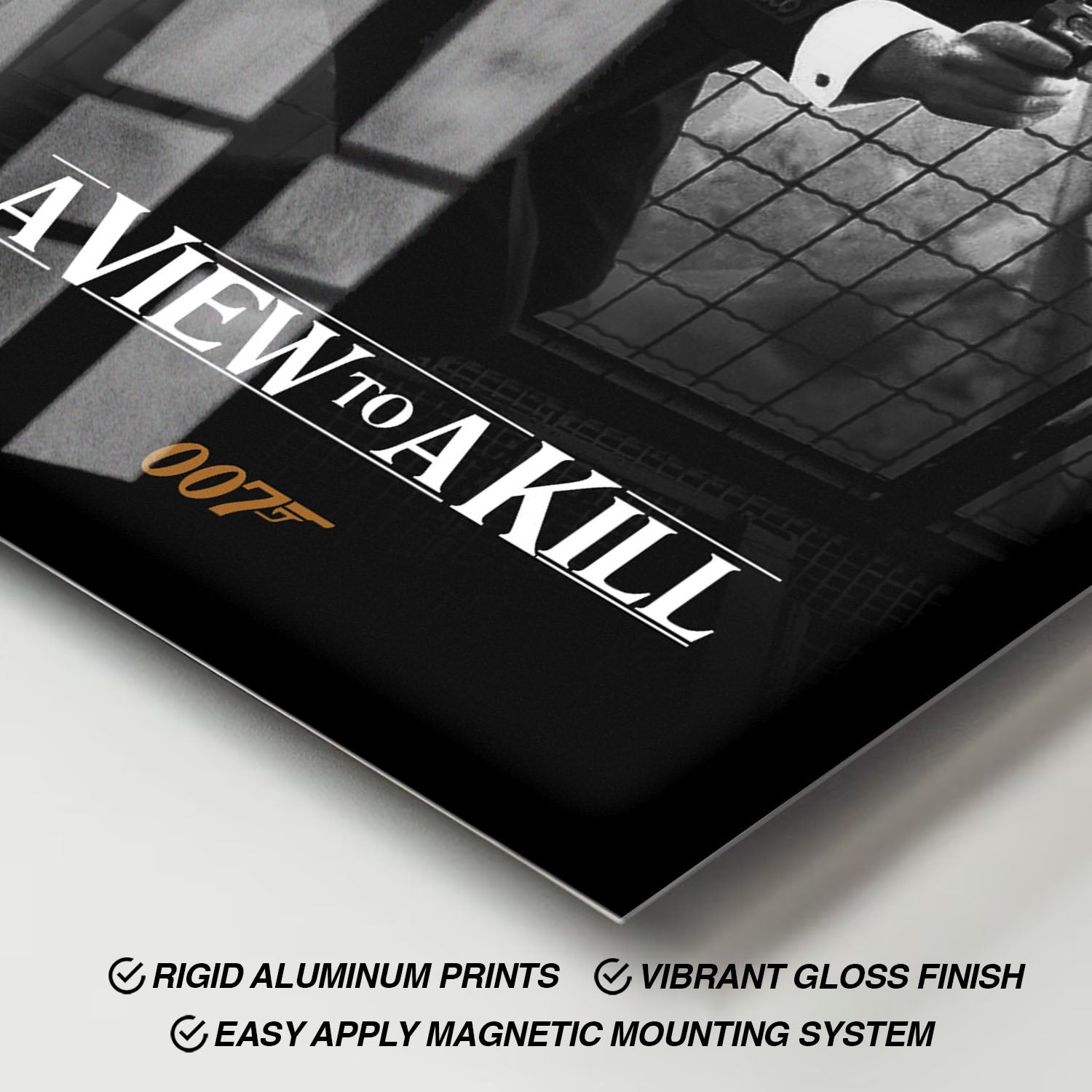 Flex Designs Metal Poster A View to a Kill B&W 11 x 17" Home Goods - Movie 1985 Movie Metal Poster