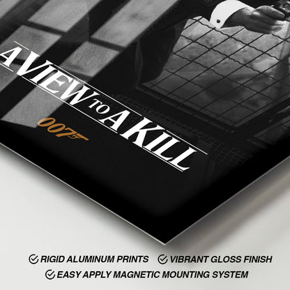 Flex Designs Metal Poster A View to a Kill B&W 11 x 17" Home Goods - Movie 1985 Movie Metal Poster