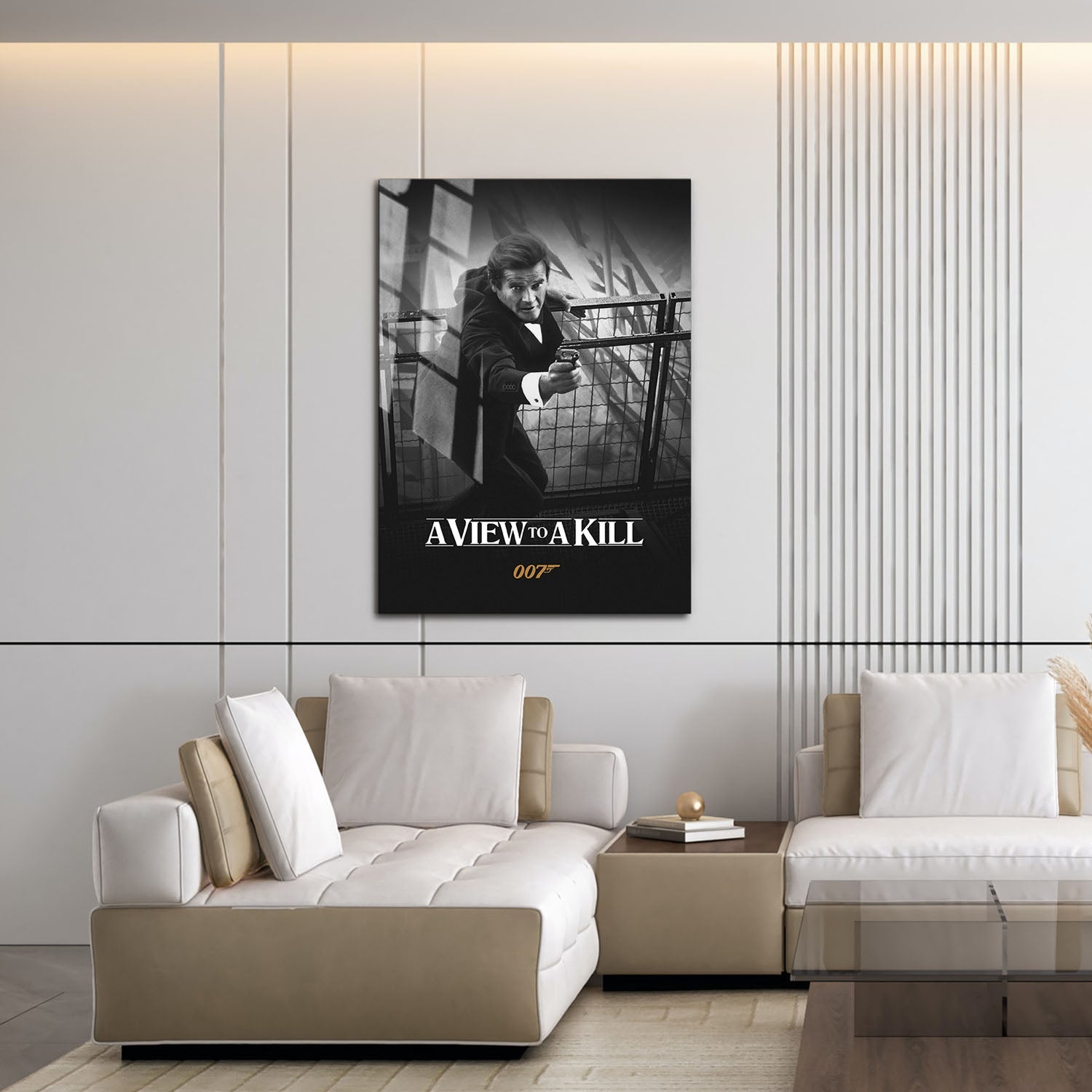 Flex Designs Metal Poster A View to a Kill B&W 16 x 24" Home Goods - Movie 1985 Movie Metal Poster