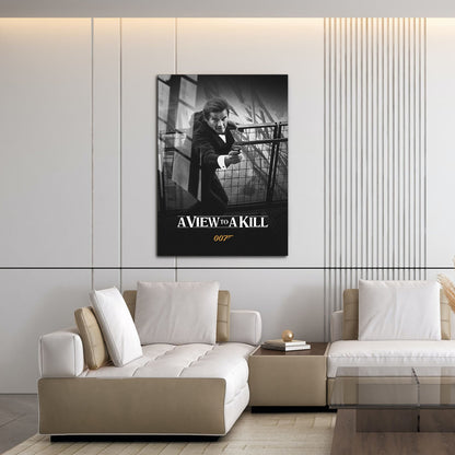 Flex Designs Metal Poster A View to a Kill B&W 16 x 24" Home Goods - Movie 1985 Movie Metal Poster