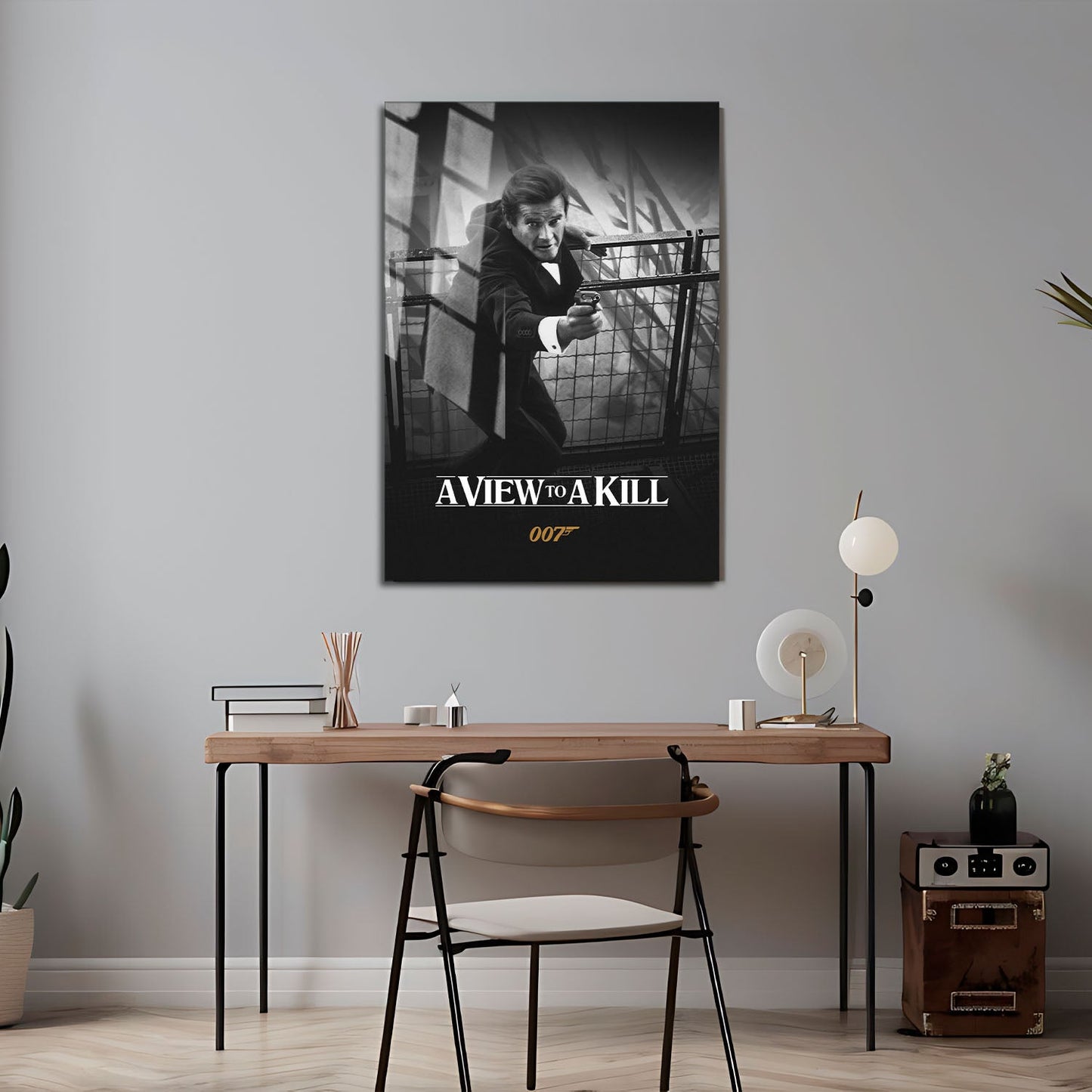 Flex Designs Metal Poster A View to a Kill B&W 24 x 36" Home Goods - Movie 1985 Movie Metal Poster