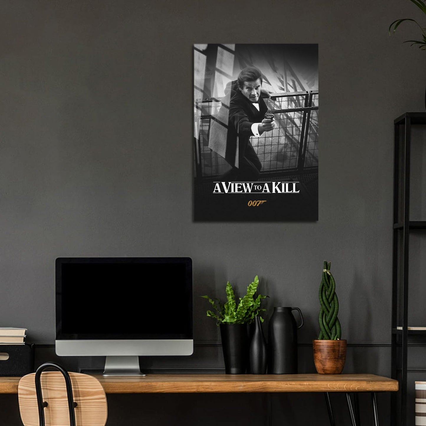 Flex Designs Metal Poster A View to a Kill B&W 5 x 7" Home Goods - Movie 1985 Movie Metal Poster