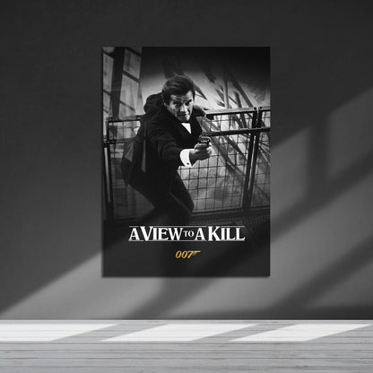 Flex Designs Metal Poster A View to a Kill B&W 5 x 7" Home Goods - Movie 1985 Movie Metal Poster