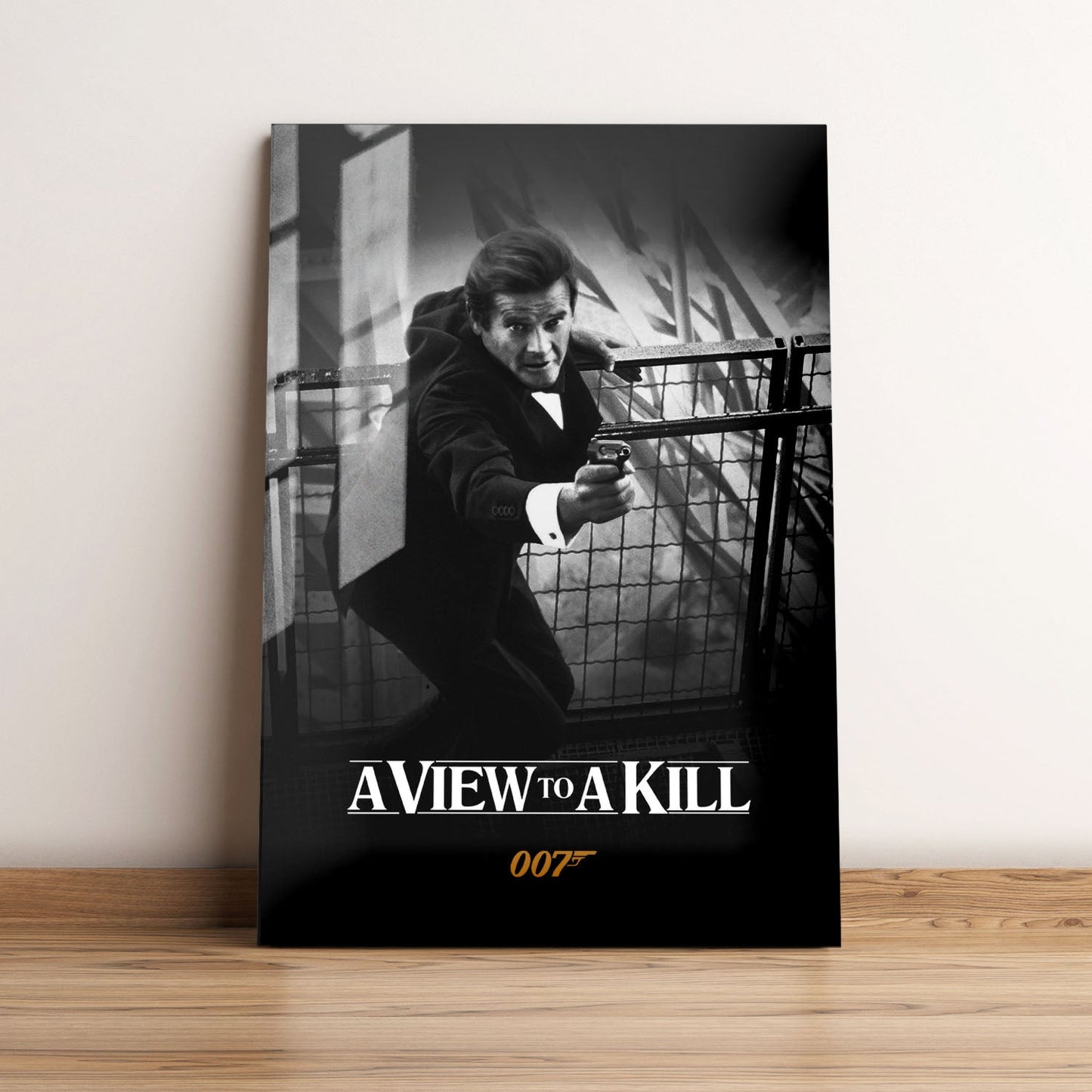 A View to a Kill B&W Movie Metal Poster