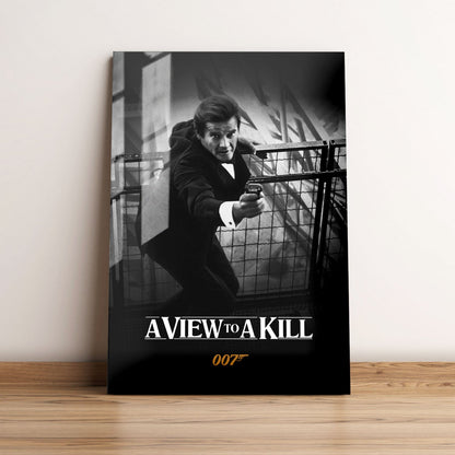 A View to a Kill B&W Movie Metal Poster