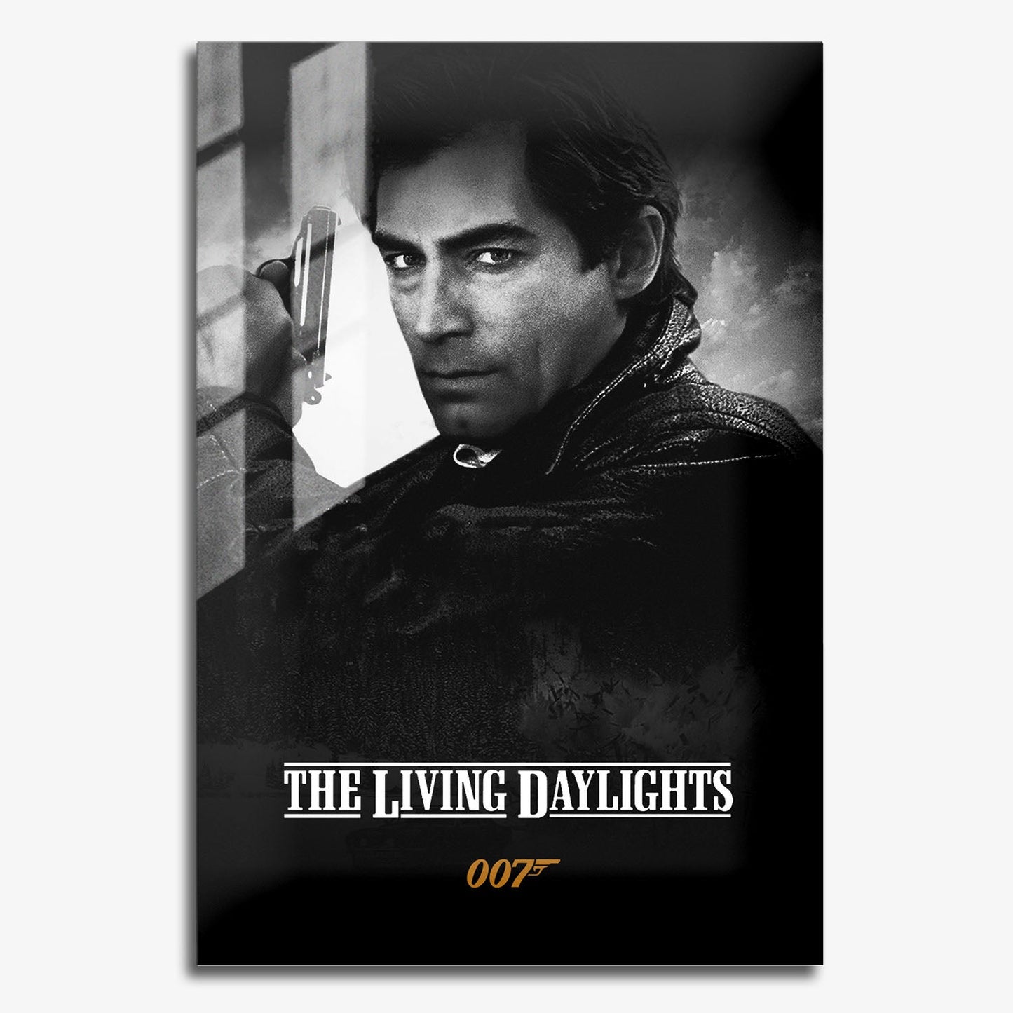 Flex Designs Metal Poster The Living Daylights B&W 11 x 17" Home Goods - Movie 1987 Movie Metal Poster