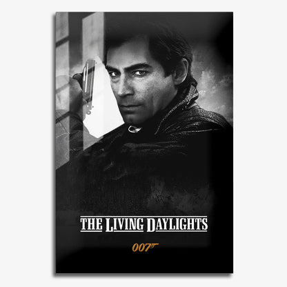 Flex Designs Metal Poster The Living Daylights B&W 11 x 17" Home Goods - Movie 1987 Movie Metal Poster