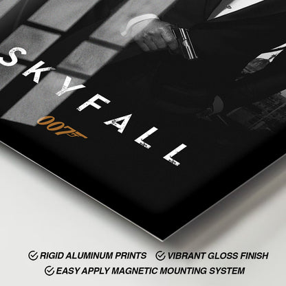 Flex Designs Metal Poster Skyfall B&W 11 x 17" Home Goods - Movie 2012 Movie Metal Poster