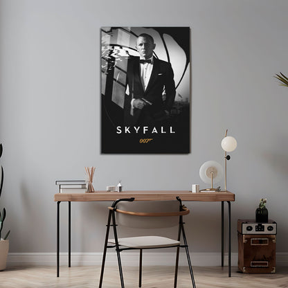 Flex Designs Metal Poster Skyfall B&W 24 x 36" Home Goods - Movie 2012 Movie Metal Poster