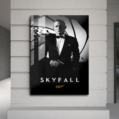 Flex Designs Metal Poster Skyfall B&W 24 x 36" Home Goods - Movie 2012 Movie Metal Poster