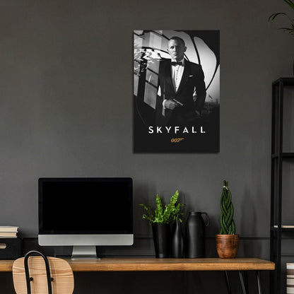 Flex Designs Metal Poster Skyfall B&W 5 x 7" Home Goods - Movie 2012 Movie Metal Poster