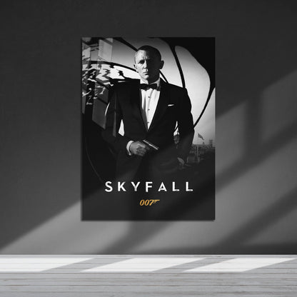 Flex Designs Metal Poster Skyfall B&W 5 x 7" Home Goods - Movie 2012 Movie Metal Poster
