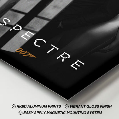 Flex Designs Metal Poster Spectre B&W 11 x 17" Home Goods - Movie 2015 Movie Metal Poster