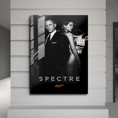 Flex Designs Metal Poster Spectre B&W 24 x 36" Home Goods - Movie 2015 Movie Metal Poster