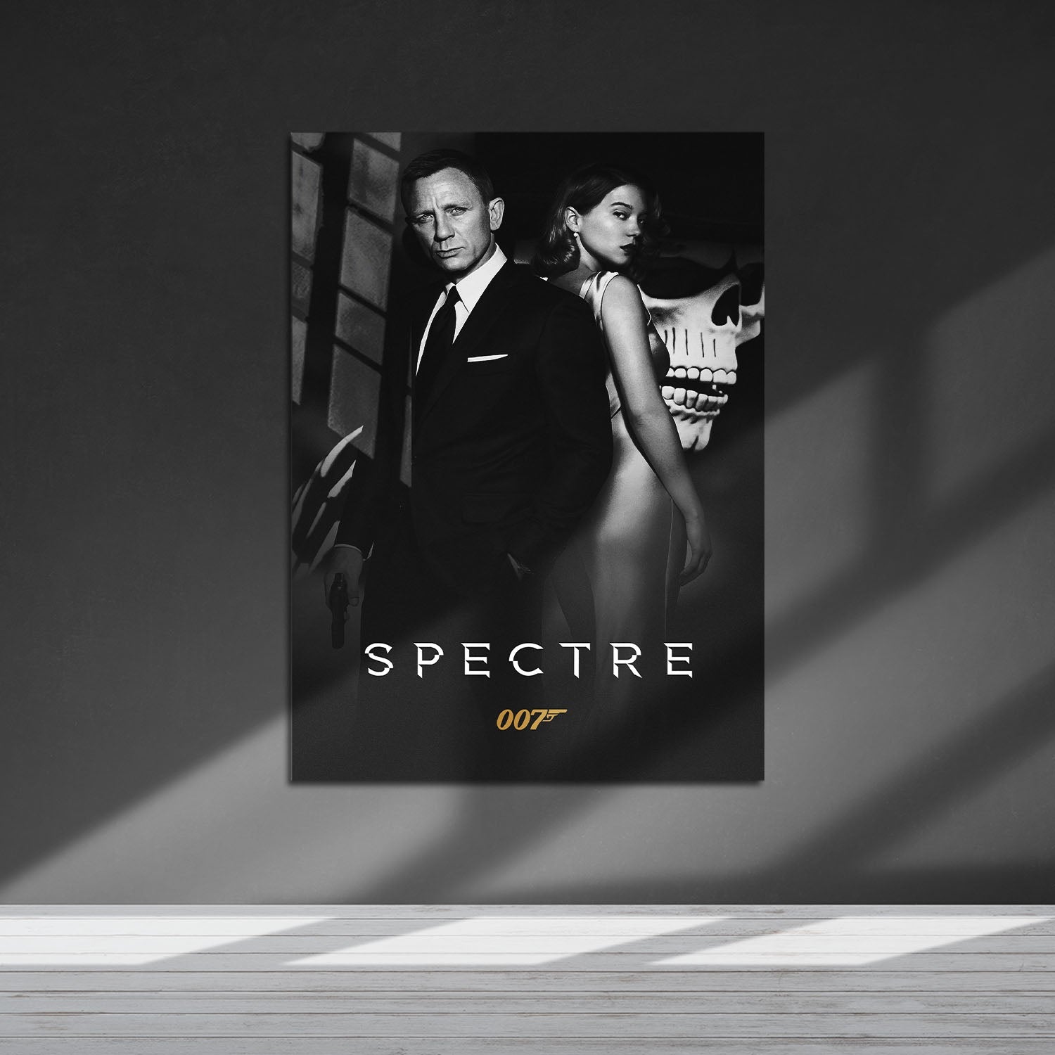 Flex Designs Metal Poster Spectre B&W 5 x 7" Home Goods - Movie 2015 Movie Metal Poster