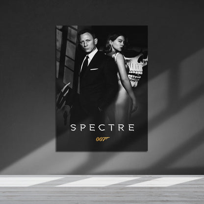 Flex Designs Metal Poster Spectre B&W 5 x 7" Home Goods - Movie 2015 Movie Metal Poster