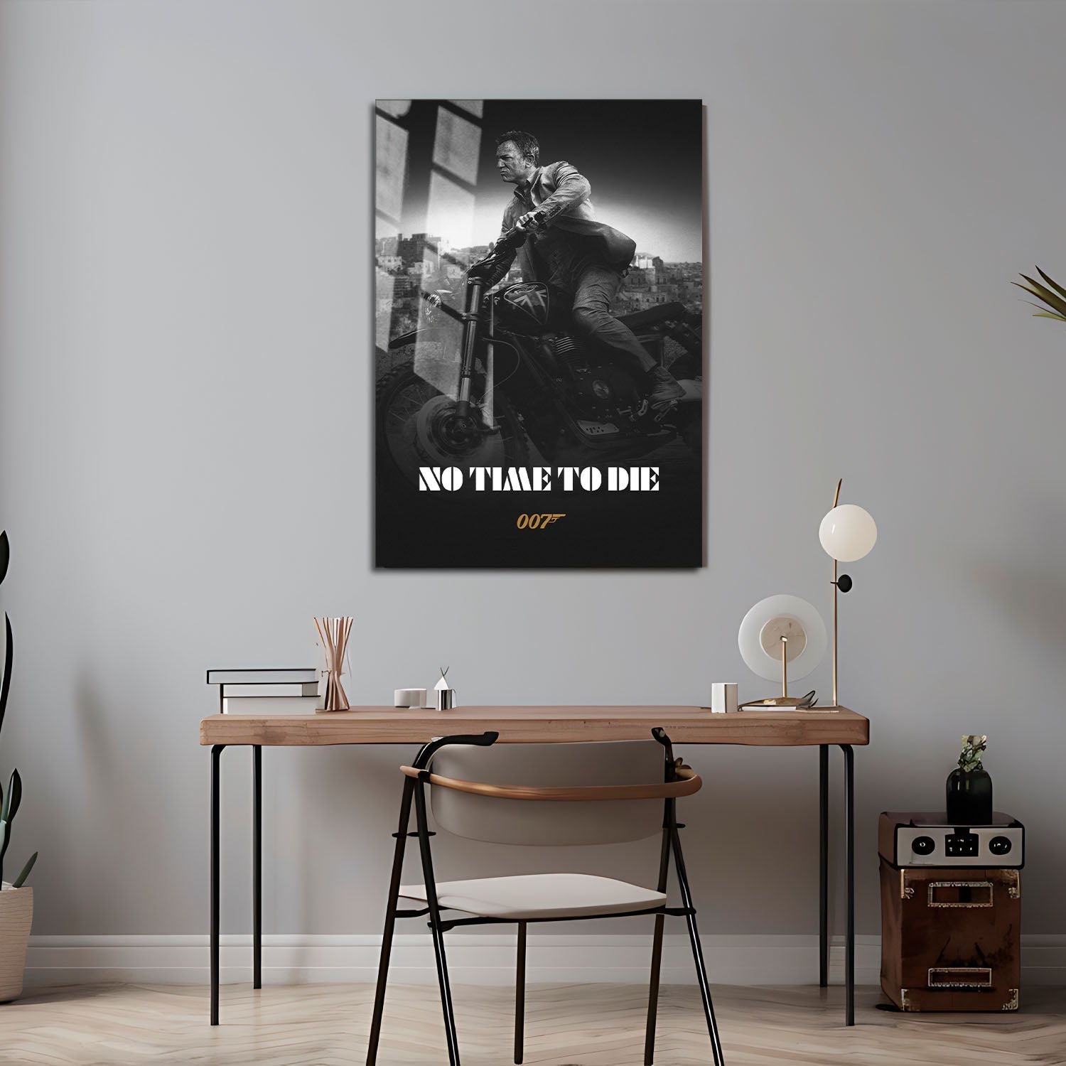 Flex Designs Metal Poster No Time to Die B&W 24 x 36" Home Goods - Movie 2021 Movie Metal Poster