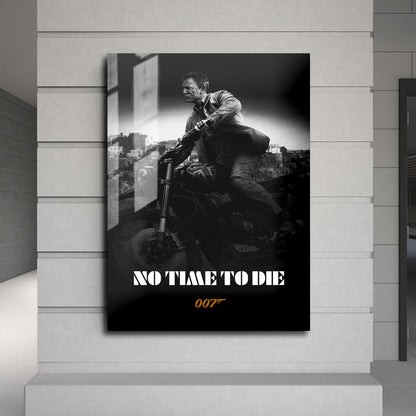 Flex Designs Metal Poster No Time to Die B&W 24 x 36" Home Goods - Movie 2021 Movie Metal Poster