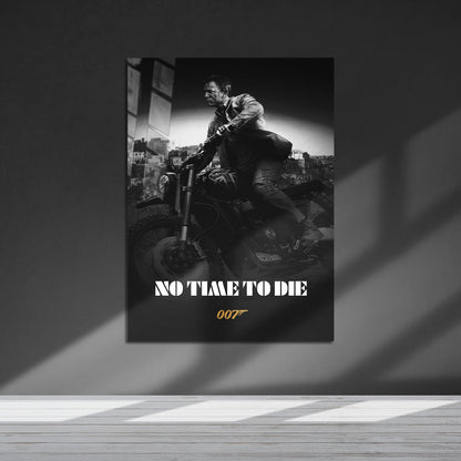 Flex Designs Metal Poster No Time to Die B&W 5 x 7" Home Goods - Movie 2021 Movie Metal Poster
