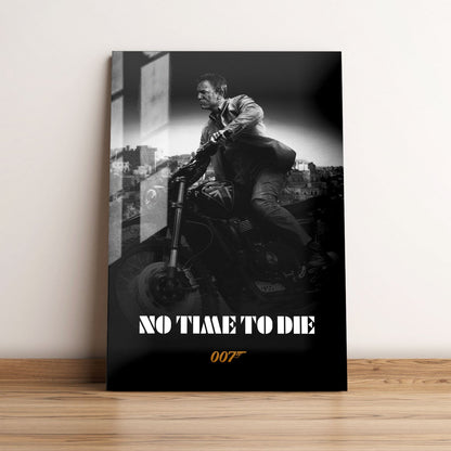 No Time to Die B&W Movie Metal Poster