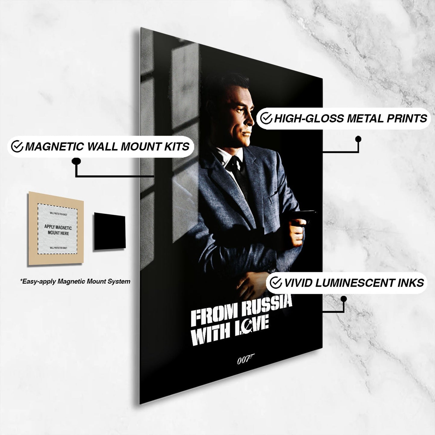 Flex Designs Metal Poster From Russia with Love Classic 16 x 24" Home Goods - Movie 1963 Movie Metal Poster