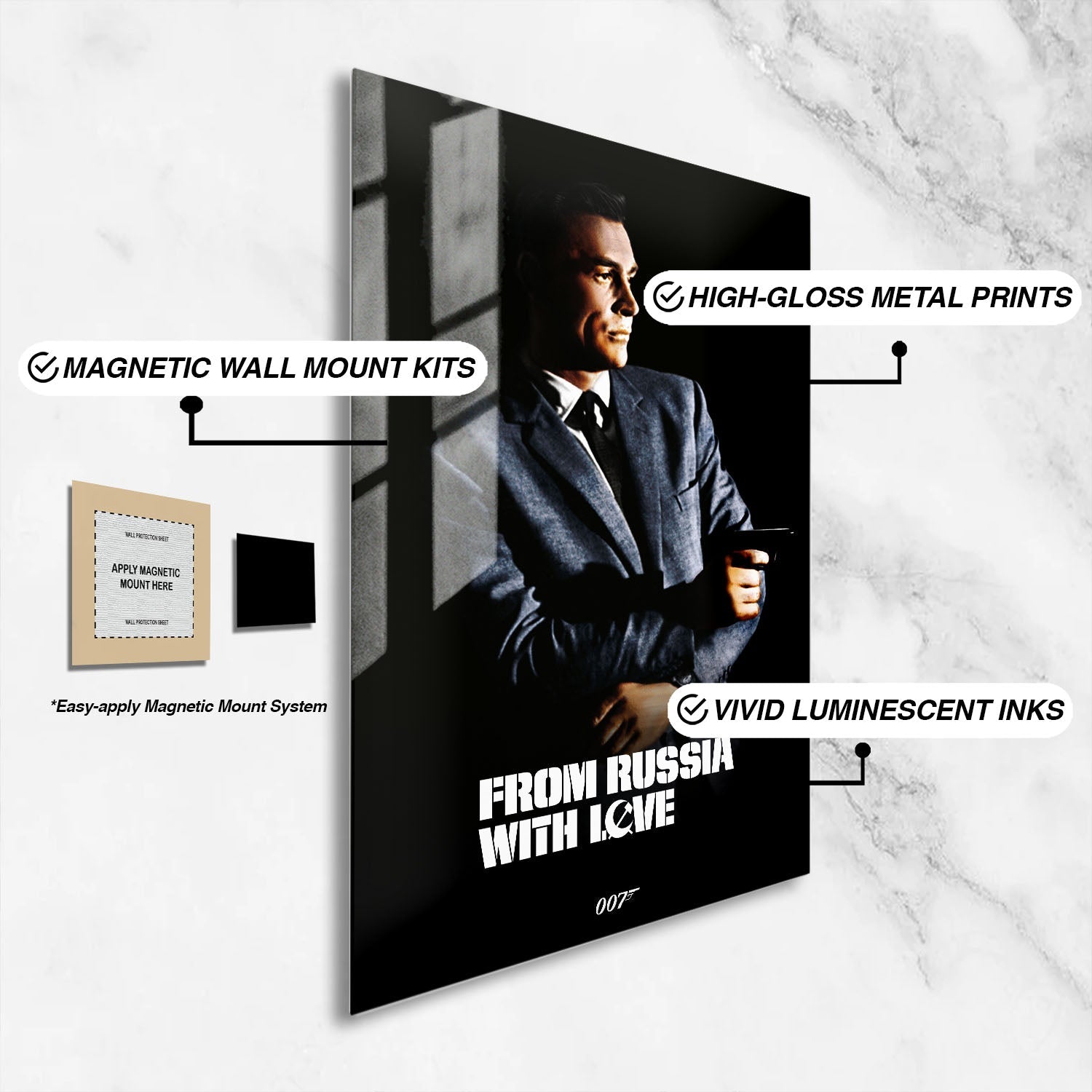 Flex Designs Metal Poster From Russia with Love Classic 16 x 24" Home Goods - Movie 1963 Movie Metal Poster