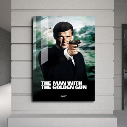 Flex Designs Metal Poster The Man with the Golden Gun Classic 24 x 36" Home Goods - Movie 1974 Movie Metal Poster