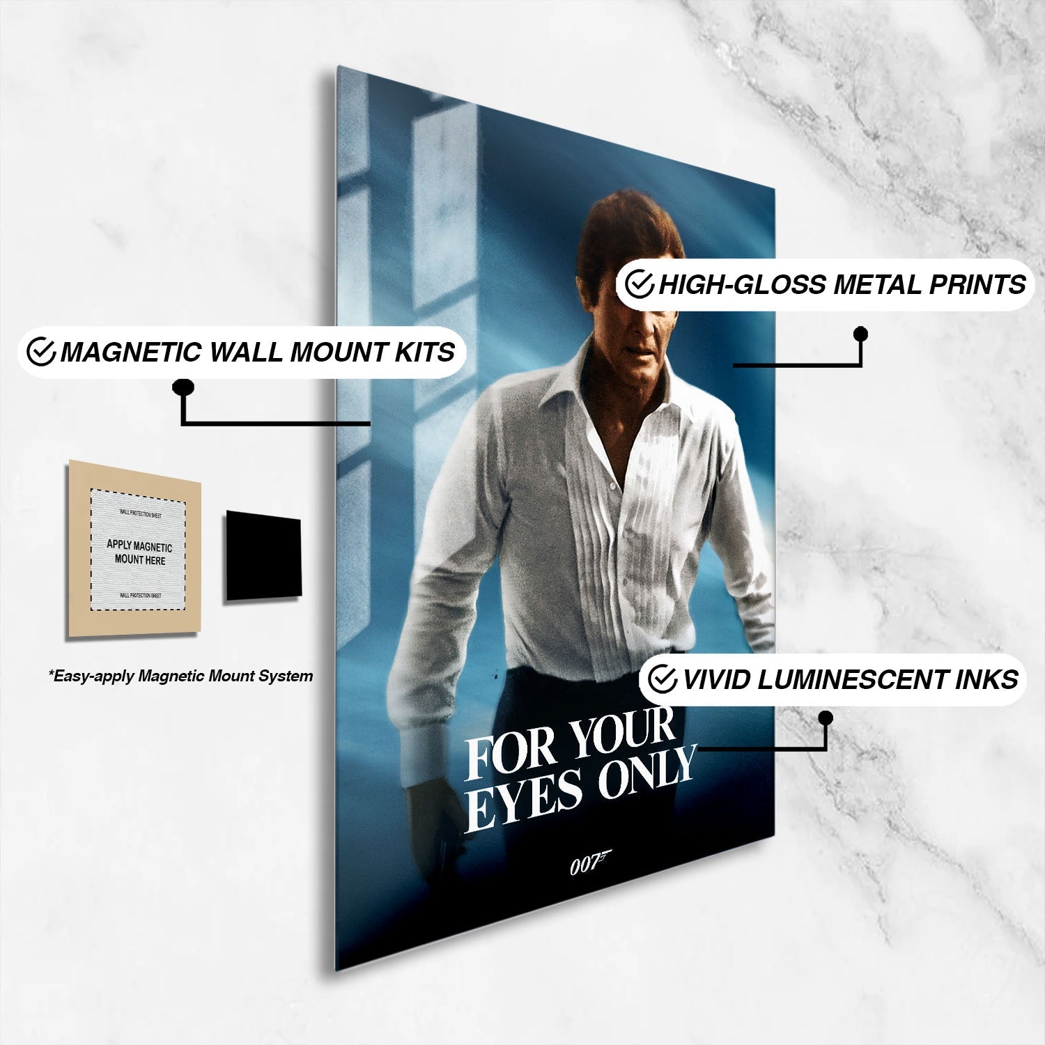 Flex Designs Metal Poster For Your Eyes Only Classic 16 x 24" Home Goods - Movie 1981 Movie Metal Poster