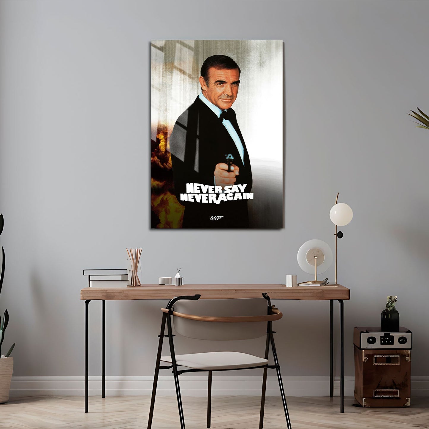 Flex Designs Metal Poster Never Say Never Again Classic 24 x 36" Home Goods - Movie 1983 Movie Metal Poster