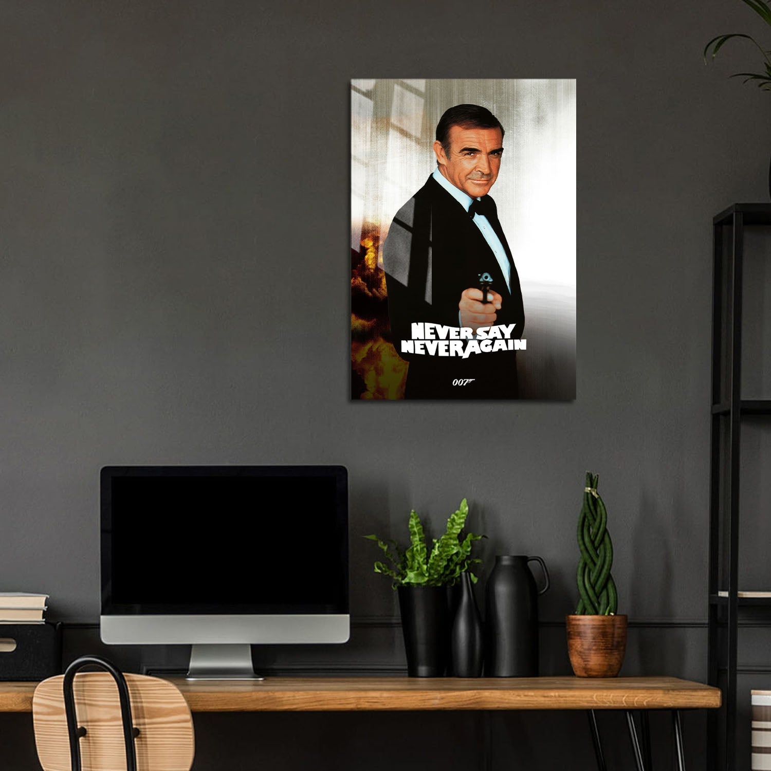 Flex Designs Metal Poster Never Say Never Again Classic 5 x 7" Home Goods - Movie 1983 Movie Metal Poster