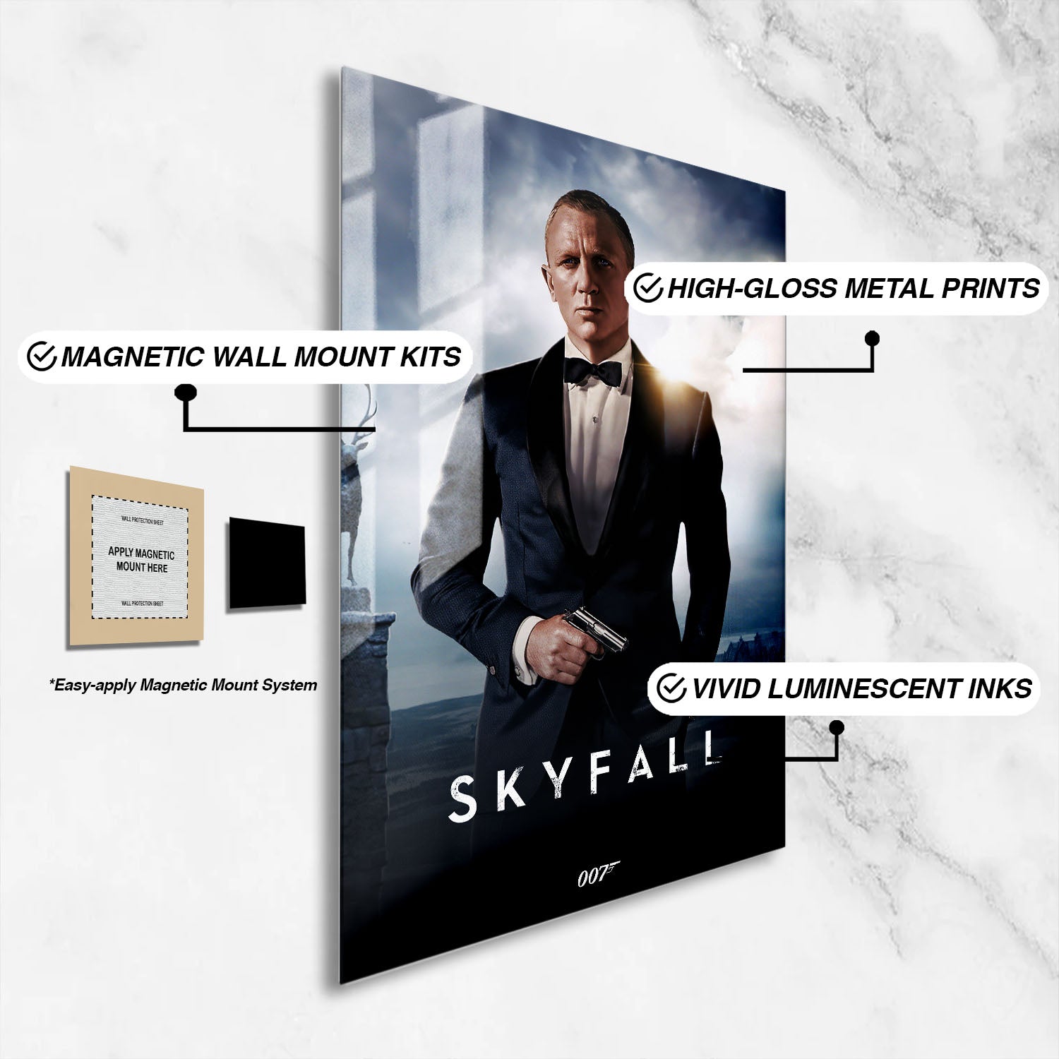 Flex Designs Metal Poster Skyfall Classic 16 x 24" Home Goods - Movie 2012 Movie Metal Poster