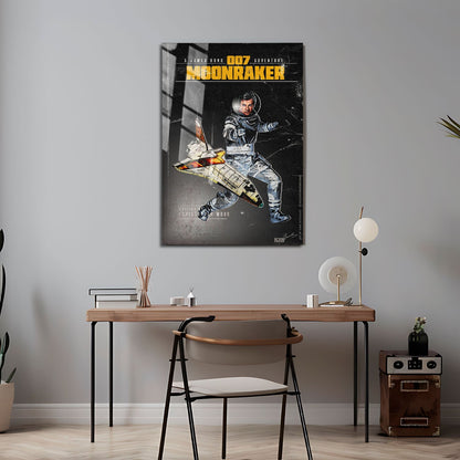 Flex Designs Metal Poster Moonraker Minimalist 24 x 36" Home Goods - Movie 1979 Movie Metal Poster