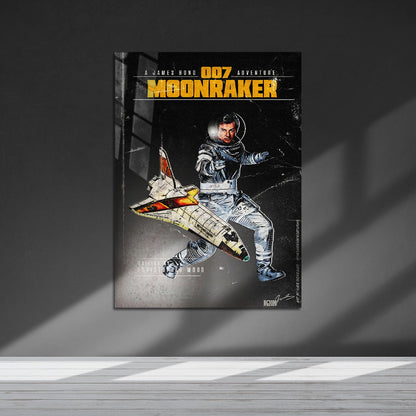 Flex Designs Metal Poster Moonraker Minimalist 5 x 7" Home Goods - Movie 1979 Movie Metal Poster