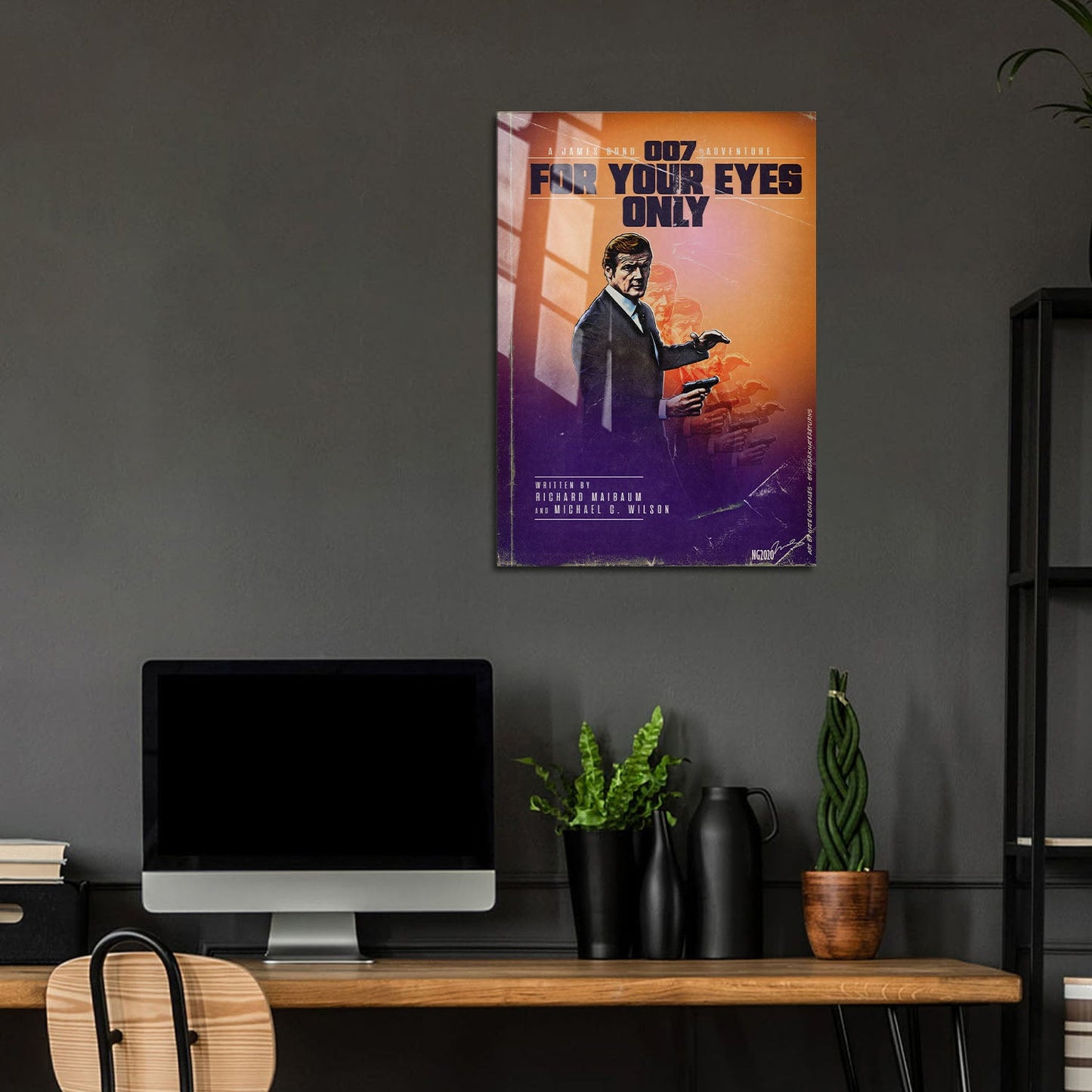 Flex Designs Metal Poster For Your Eyes Only Minimalist 5 x 7" Home Goods - Movie 1981 Movie Metal Poster