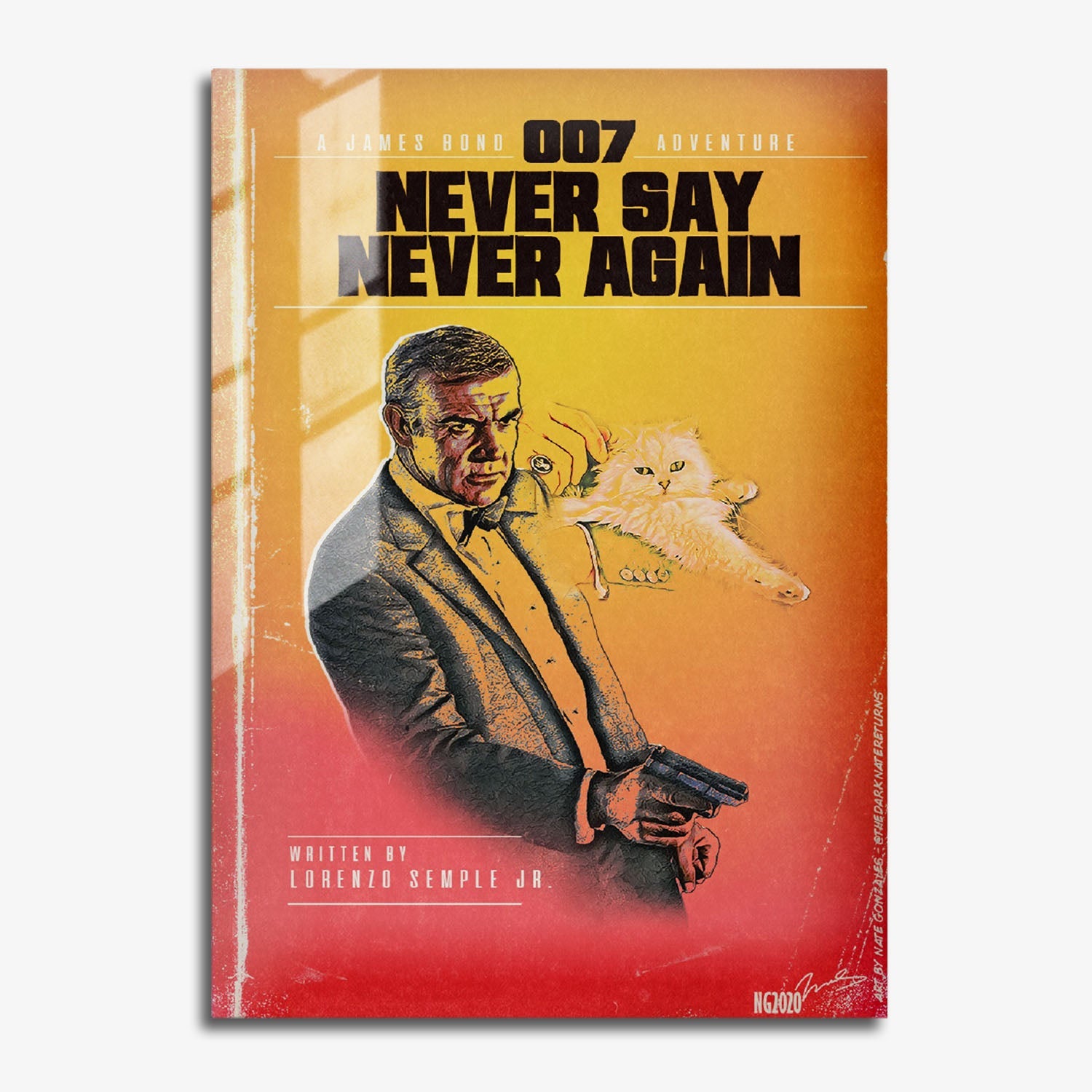 Flex Designs Metal Poster Never Say Never Again Minimalist 11 x 17" Home Goods - Movie 1983 Movie Metal Poster