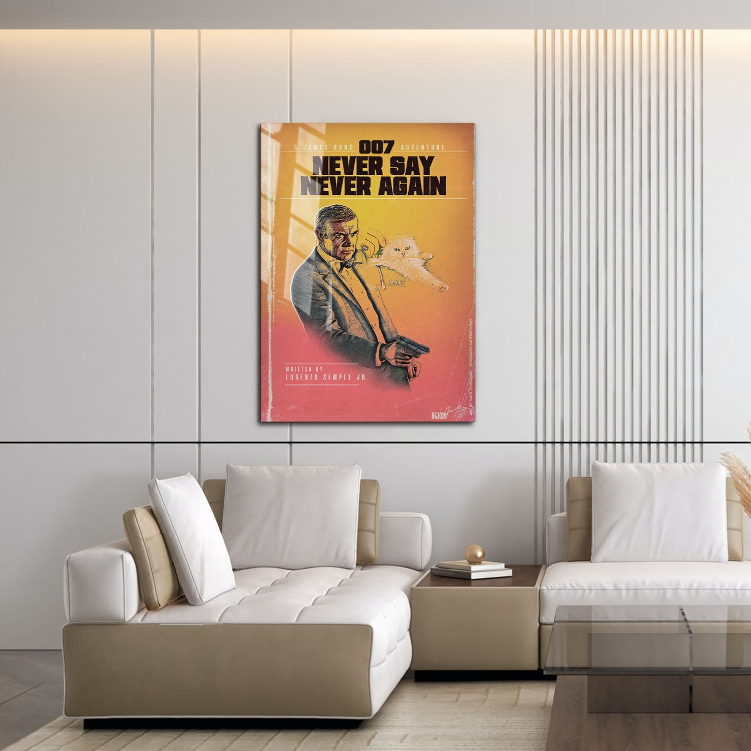 Flex Designs Metal Poster Never Say Never Again Minimalist 16 x 24" Home Goods - Movie 1983 Movie Metal Poster