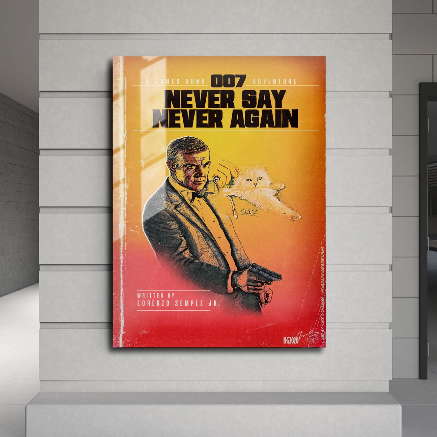 Flex Designs Metal Poster Never Say Never Again Minimalist 24 x 36" Home Goods - Movie 1983 Movie Metal Poster