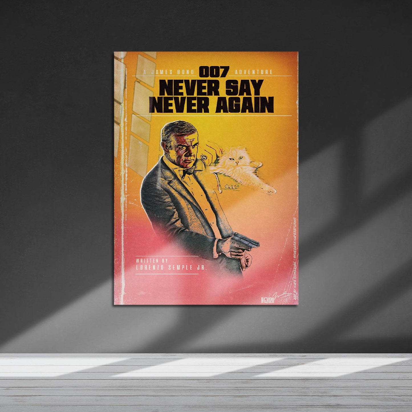 Flex Designs Metal Poster Never Say Never Again Minimalist 5 x 7" Home Goods - Movie 1983 Movie Metal Poster