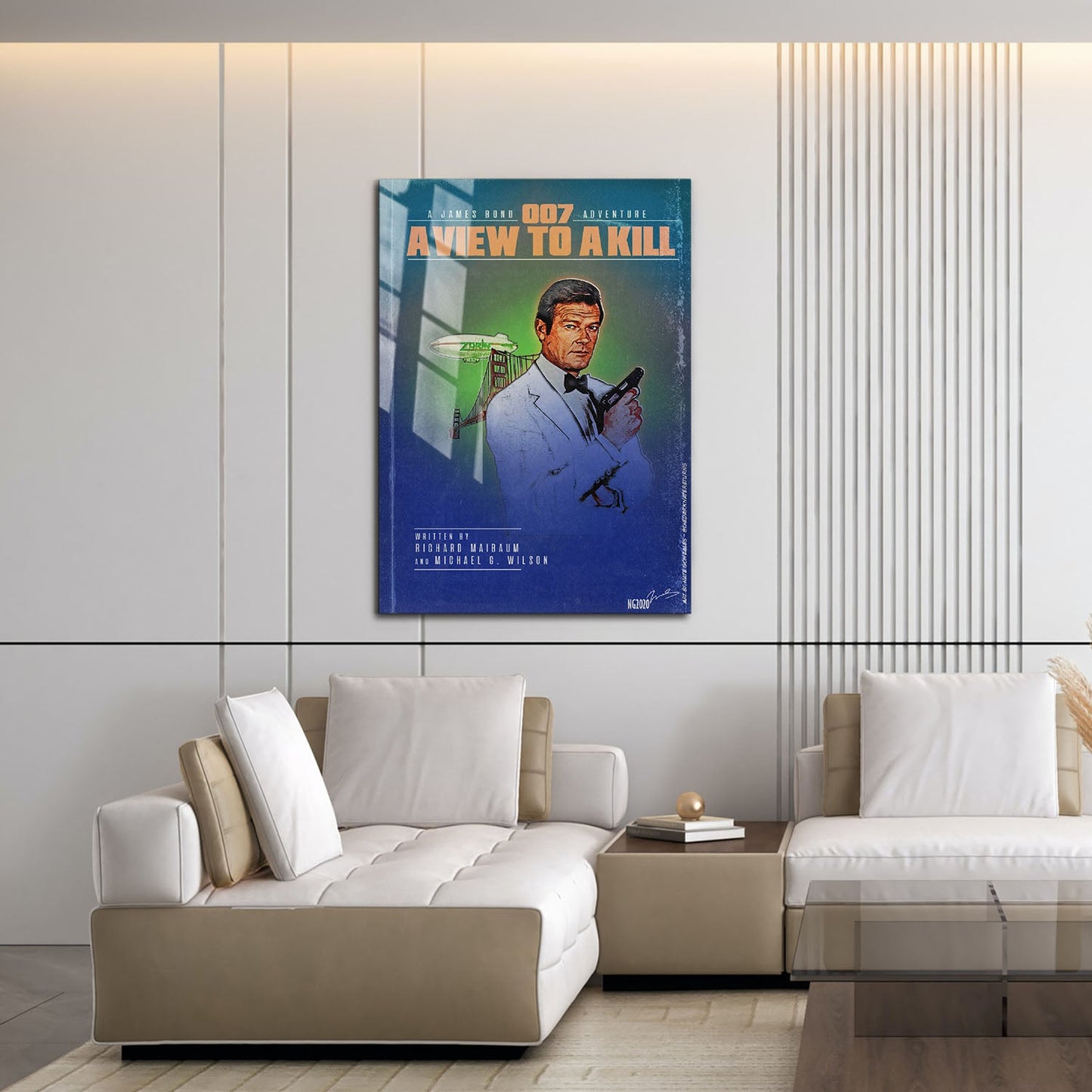 Flex Designs Metal Poster A View to a Kill Minimalist 16 x 24" Home Goods - Movie 1985 Movie Metal Poster