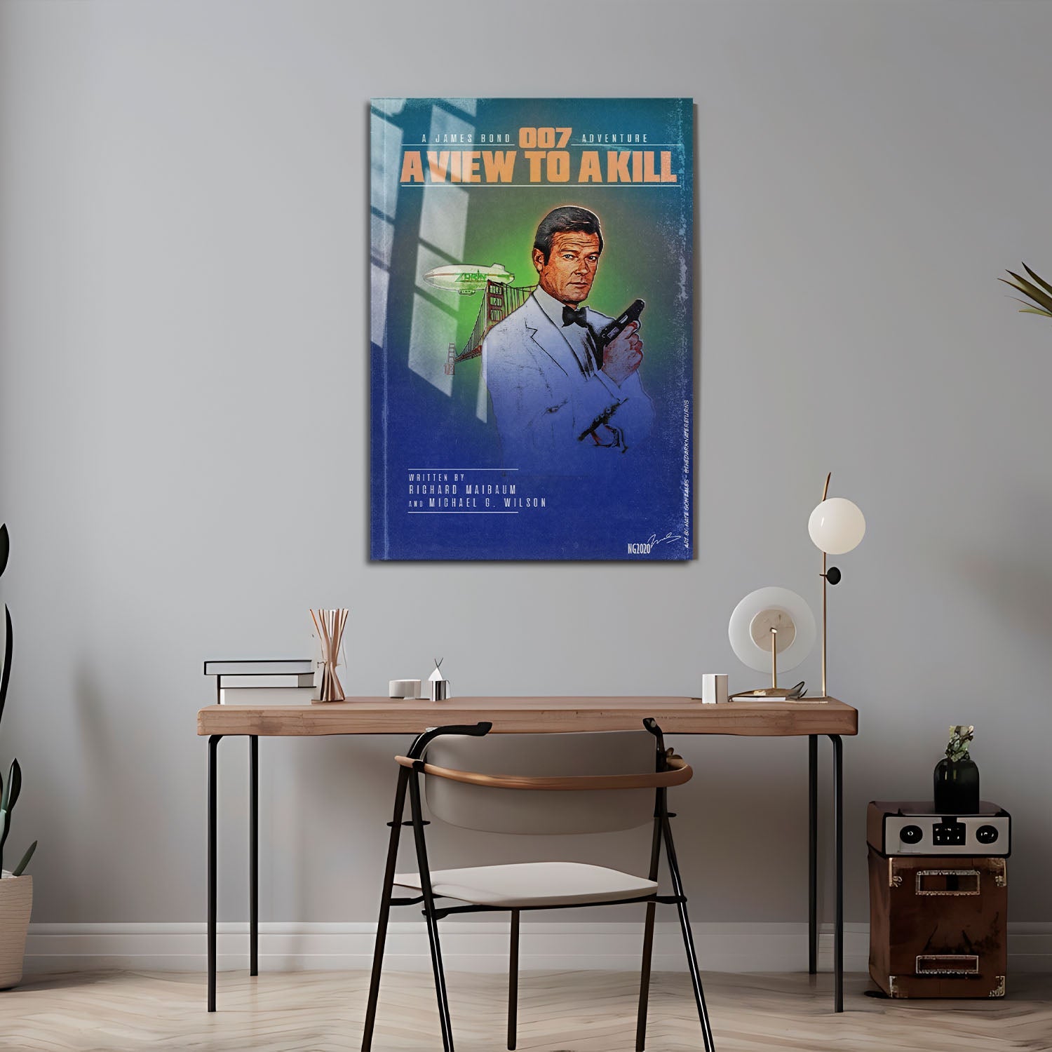 Flex Designs Metal Poster A View to a Kill Minimalist 24 x 36" Home Goods - Movie 1985 Movie Metal Poster