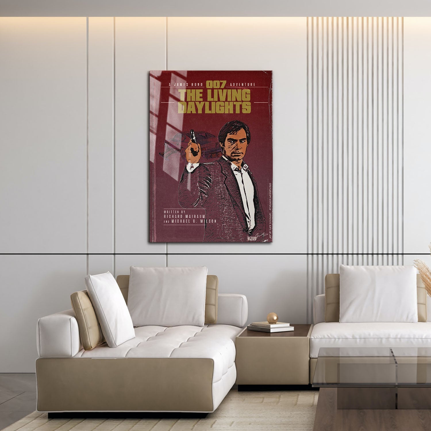 Flex Designs Metal Poster The Living Daylights Minimalist 16 x 24" Home Goods - Movie 1987 Movie Metal Poster